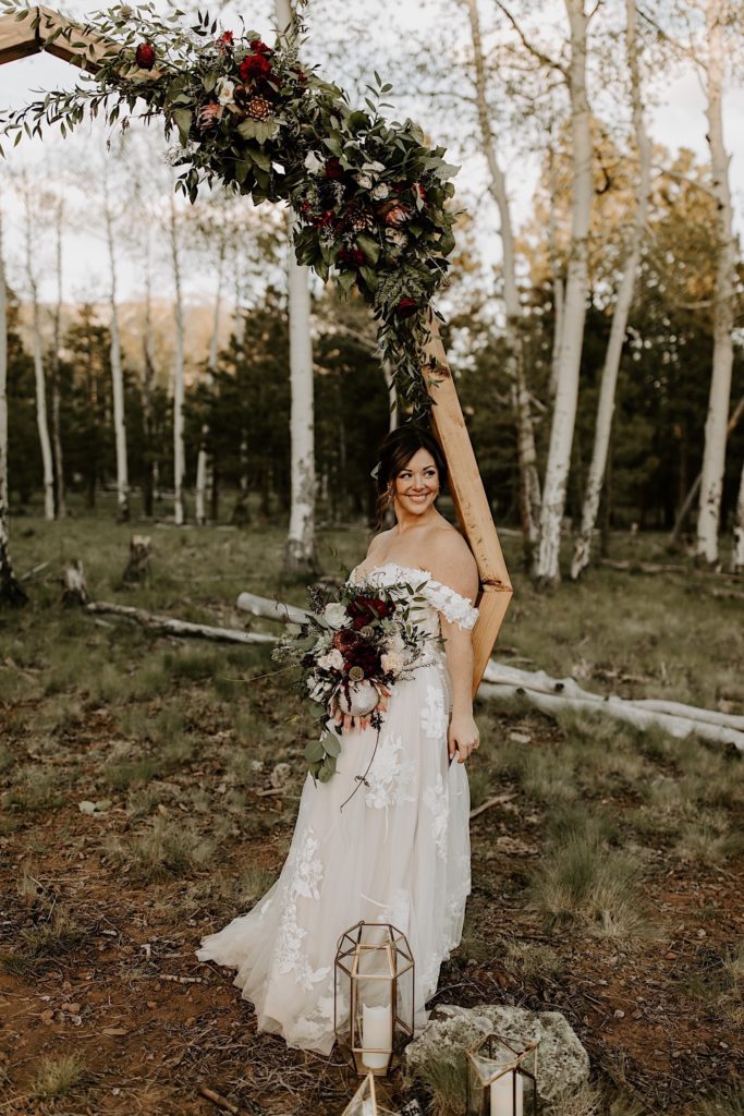 Fall floral ceremony arch