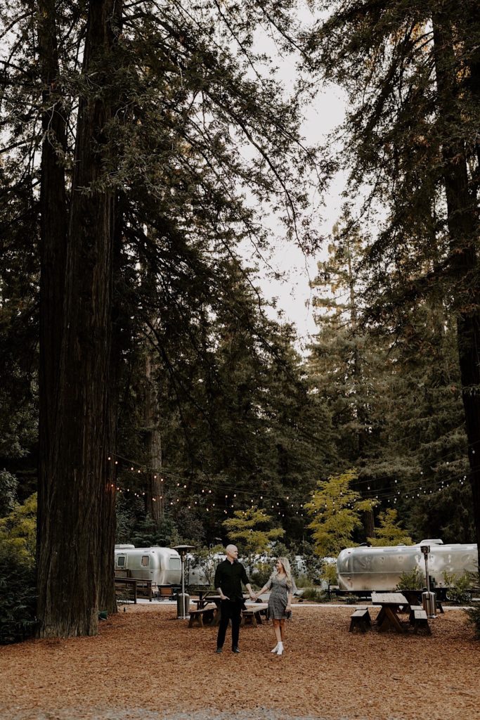 Airstream camp engagement session inspiration