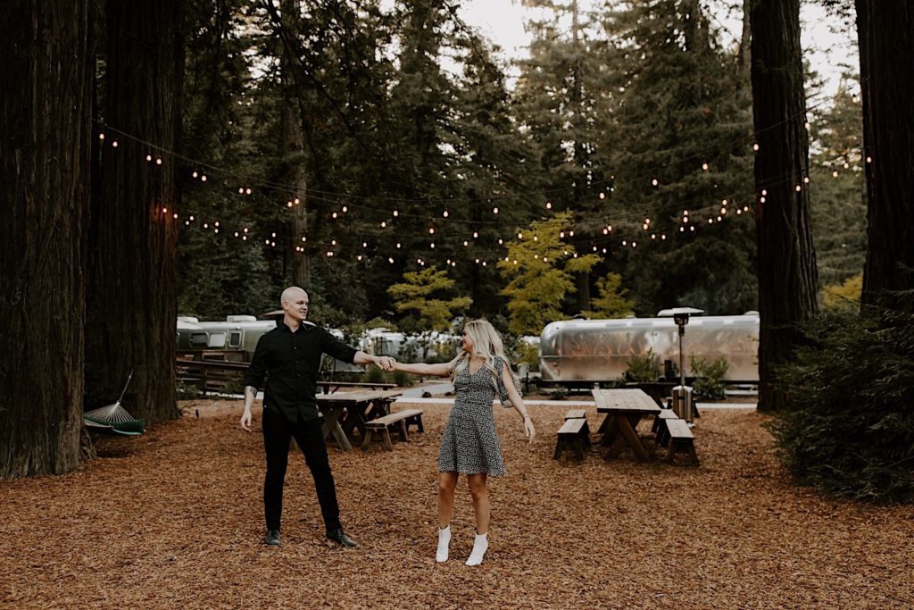 Russian River Autocamp fall engagement session