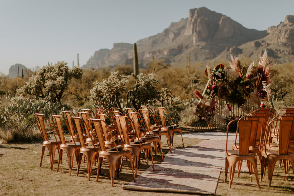 Ceremony set up in the arizona desert