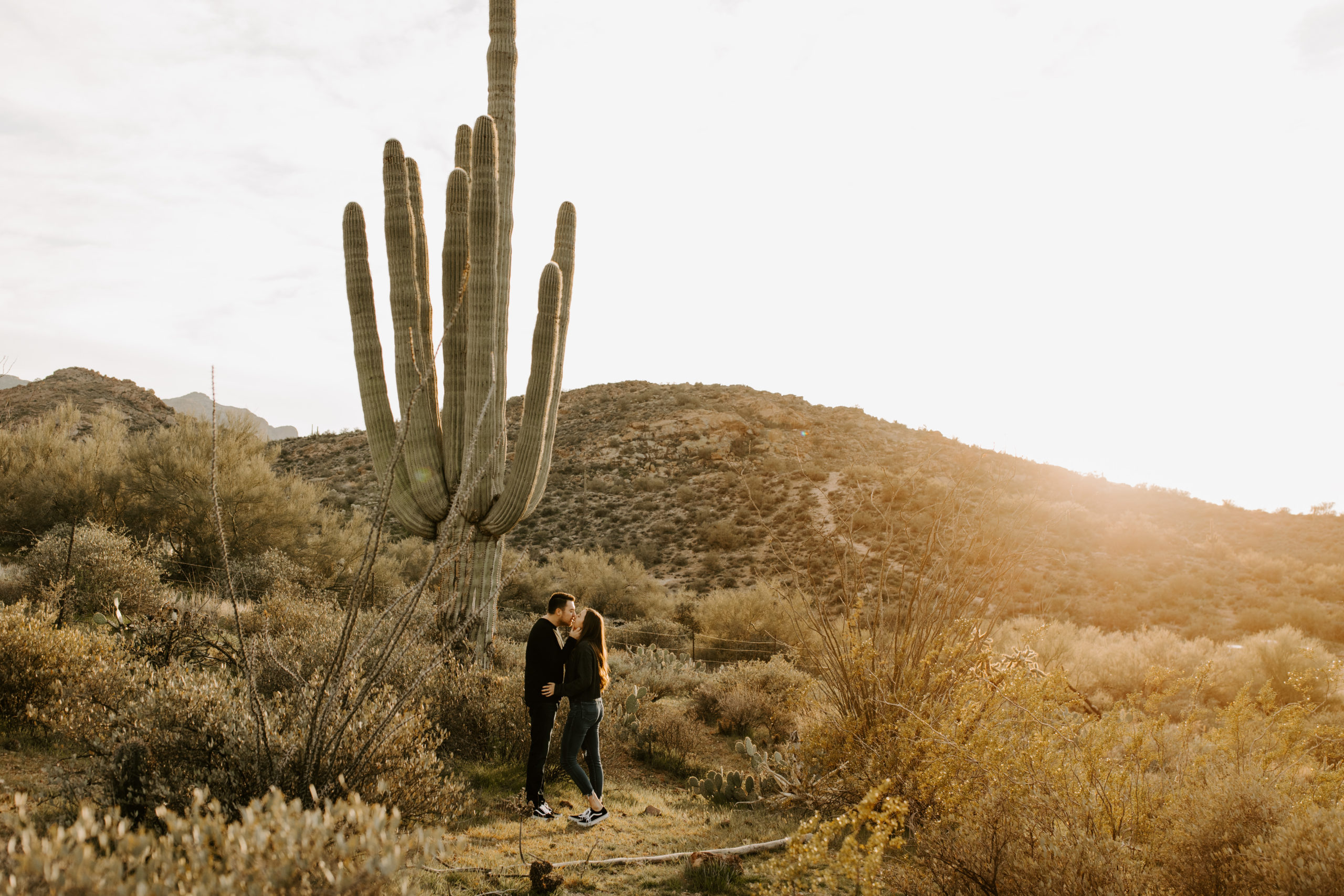 Couples engagement session in the desert of Arizona