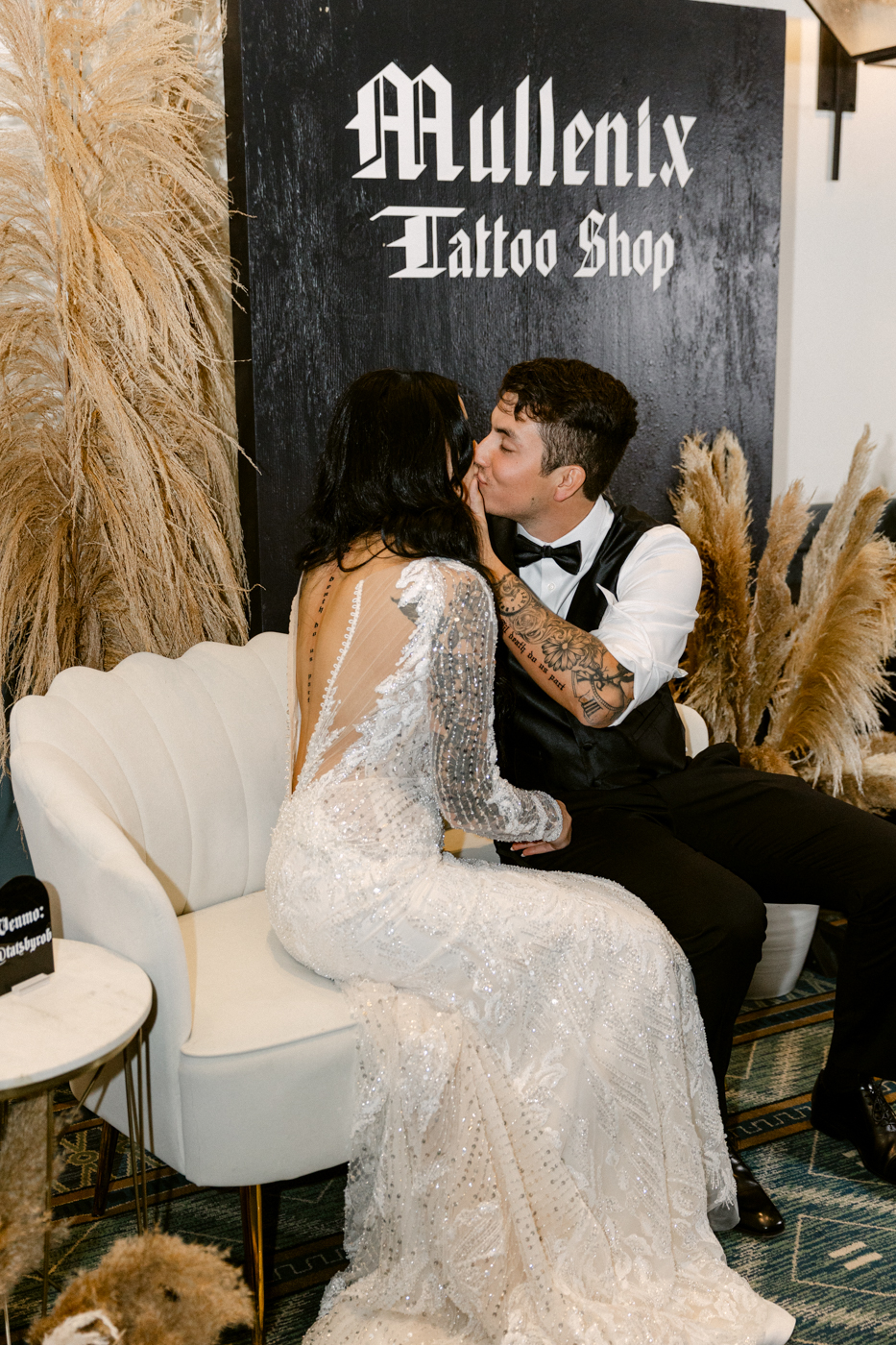 Bride and groom get tattooed on their wedding day.