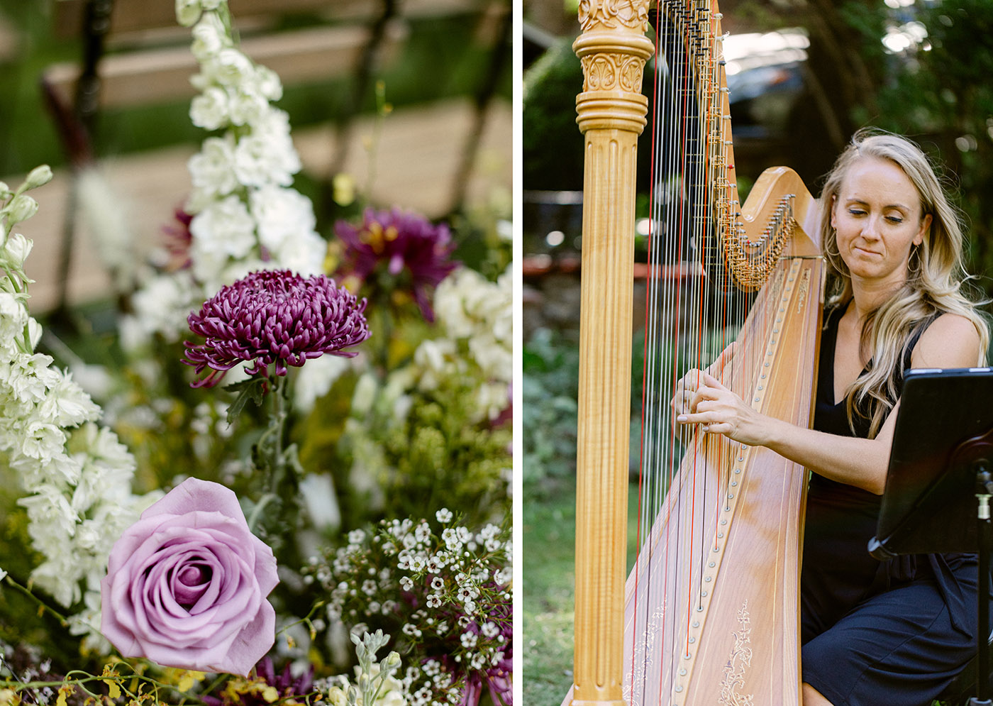 Harpist at wedding ceremony in sedona arizona