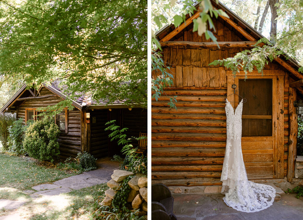 Wedding details and cabin at wedding in sedona arizona